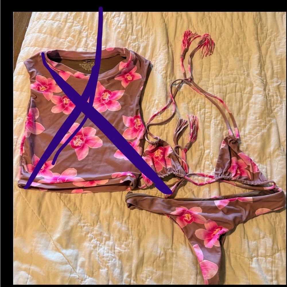 Acacia Swimwear Pink Floral Bikini Set